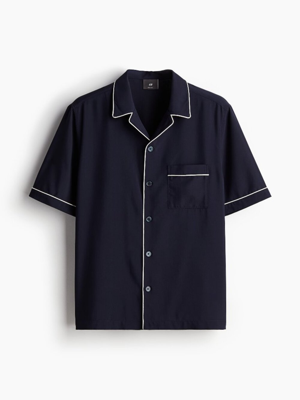NWT H&M Men's Resort Shirt Navy Modal Blend Medium
